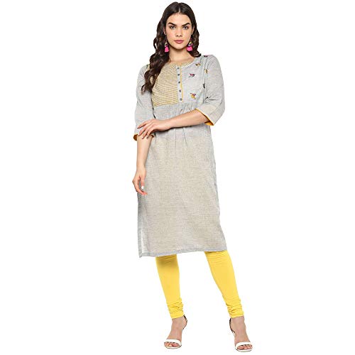 Image of BIBA Womens Coated Leggings (Yellow Small)