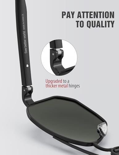 LUENX Sunglasses for Men Women Polarized Sun Glasses Blue Lens Silver Frame 60MM