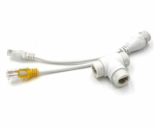 POE Splitter/Multiplexer 2-in-1 Network Cabling Connector Three-Way RJ45 Connector for HD IP Camera CCTV Accessories (Pack of 1) - White-picture-20