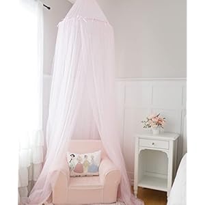 Pink Princess Bed Canopy for Girls – Pink Kids Canopy for Girls Room – Bed Netting Canopy for Girls – Hanging Reading…