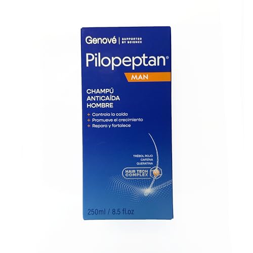 Pilopeptan Man Champú Anticaída Hombre 250ml | Fortalece y Reduce la Caída | Con Ginseng, Trébol Rojo, Queratina y Pantenol | Uso Frecuente Sin Sulfatos
