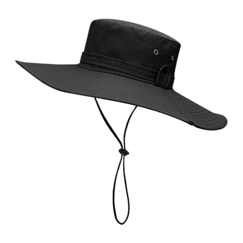Sombrero de sol - Sombreros de | Sombrero de cubo ligero transpirable plegable con protección solar unisex para actividades al aire libre, Negro