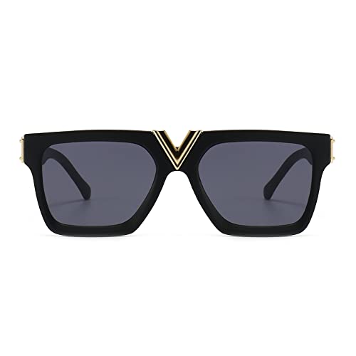 Gafas de sol retro millonarias cuadradas de metal punk rock hip hop para hombres mujeres Cover