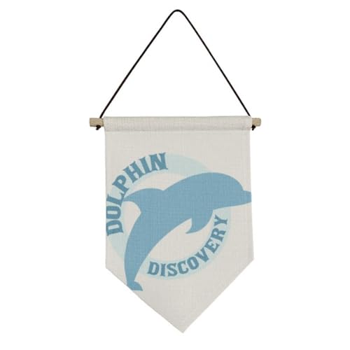Drapeau dauphin no/no Blue Ocean pour habiller un mur blanc vide