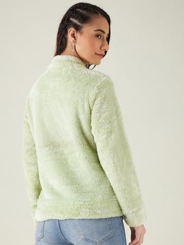 Image of Modeve Women Solid Full Sleeve Fur Standard Length Jacket For Winter