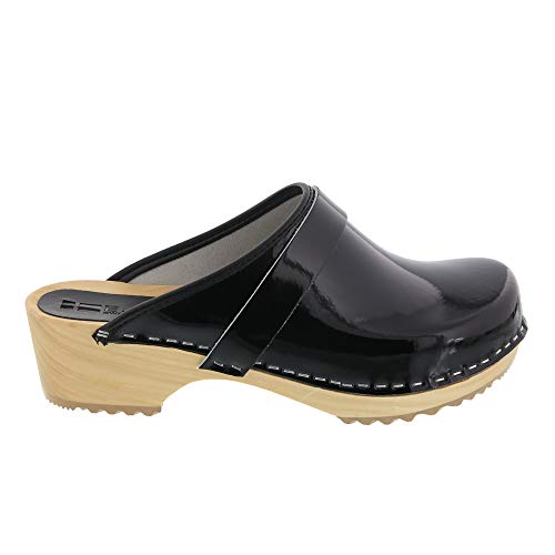 Image of Bjork Maja Wood Open Back Leather Clogs