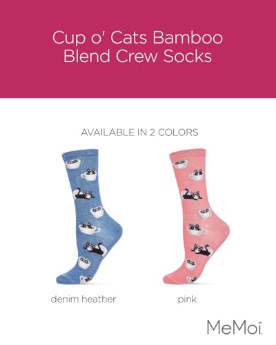 MeMoi Cup o' Cats Rayan Blend Crew Socks2