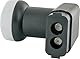 SCHWAIGER Twin LNB 2fach digital HD 4K für 2 Teilnehmer mit Wetterschutz F-Anschluss DVB-S DVB-S2 SAT Empfänger wetterfest für Satellitenschüssel SAT-Empfang