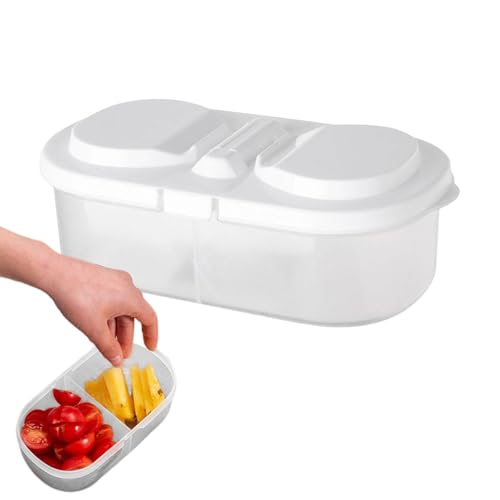 Contenedores de almacenamiento transparentes para congeladores, recipientes de alimentos de doble rejilla, recipientes transparentes con diseño de hebilla, congelador, armario de cocina, organización
