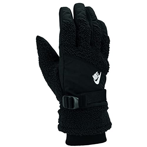 Nike Men's Sherpa Fleece Gloves, Black, Size Mediim