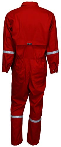 Image of MCR Safety Summit Breeze Flame Resistant FR Coveralls, 7 oz Cotton, Work Coveralls, Red, 38 Tall