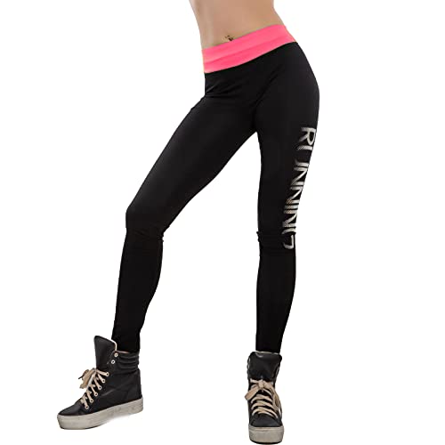 Mallas para correr Toocool mujer mallas rosa fluo N3284 ropa deportiva elástica M