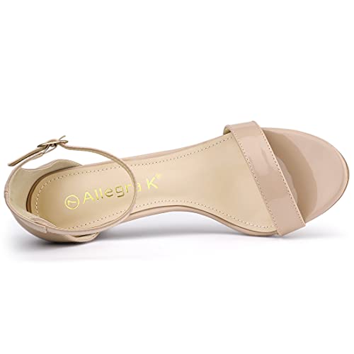 Allegra K Allegra K Women's Ankle Strap Open Toe Stiletto Heels Beige Sandals 6 M US