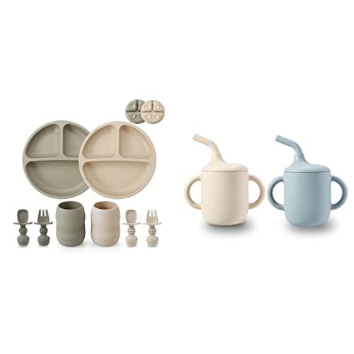 Image of PandaEar Silicone Baby Feeding Set & 2 Pack 100% Tiny Silicone Drinking Training Cup