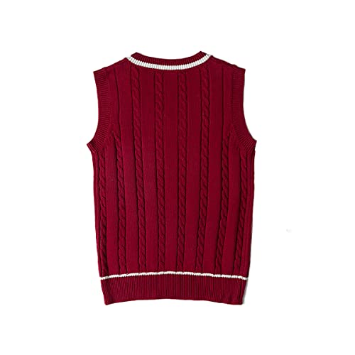 Image of jinghuiyue Women's Stripe Sweater Vest Classic V Neck Cable Knit Vest Sleeveless Pullover Ribbed Tank Tops