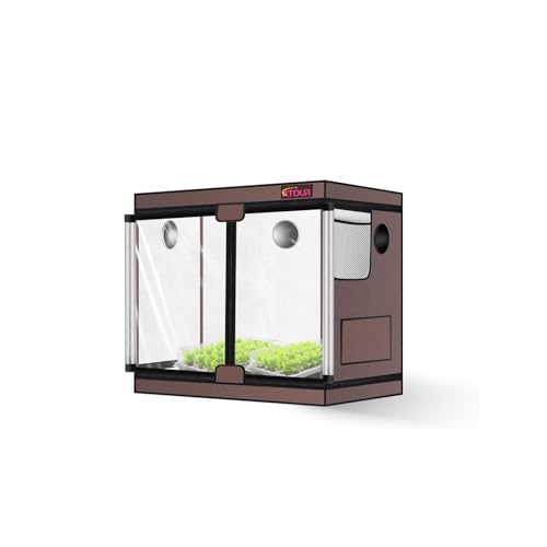 ATOUR Small Grow Tent 32x18x28 High Reflective Mylar 1680D Hydroponic Grow Tents Waterproof Grow Tent with Double Cleart Observation Door and Floor Tray for Indoor Plant Growing