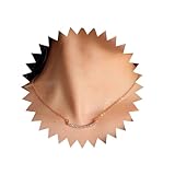 Andelaisi Gargantilla de barra de cristal bohemio vintage horizontal con circonita cúbica, collar de cadena de circonita cúbica dorada, collar de barra minimalista, joyería para mujer