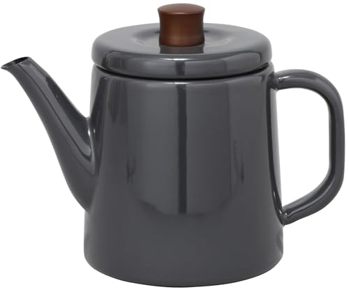 Nodahoro PTR-1.5KGR Enameled Kettle, 3.5 fl oz (1.5 L), Gas Fire/Induction Compatible, Made in Japan, Potle, Gray
