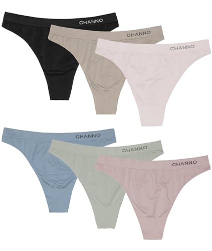 Channo Tanga Licra Mujer Sin Costuras Seamless Básico Lisos Suaves - Pack de 6, Multicolor B, U