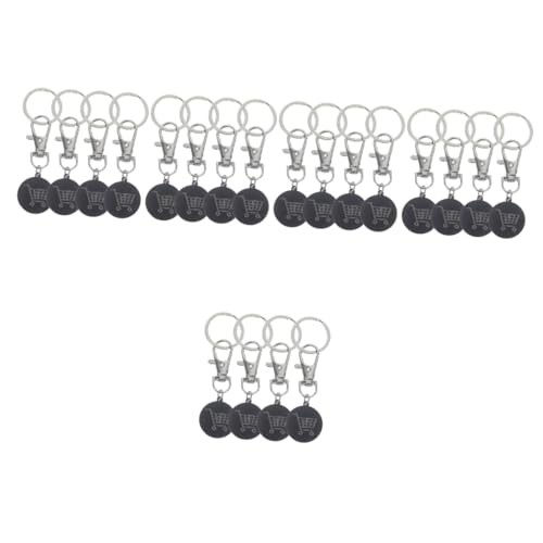 DIYEAH 20pièces Porte-clés Pour Jeton De Chariot De Support Pratique Pour Jeton De Caddie Avec Anneau Porte-clés Accessoire De Décoration Élégant