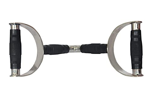 Image of Gyming World Pro Grip VD Bar, Attachment, Double D Handle | High Pulley | LAT Bar with Rubber Grip and Safety Lock