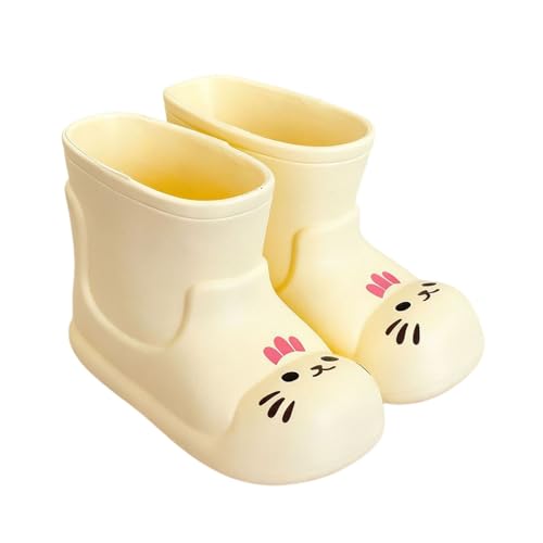 Generisch Botas de lluvia para niñas con patrón de dibujos animados de gato, antideslizantes, ligeras, lindas, cómodas, para jardín, exteriores, impermeables, para caminar descalzo, botas de goma