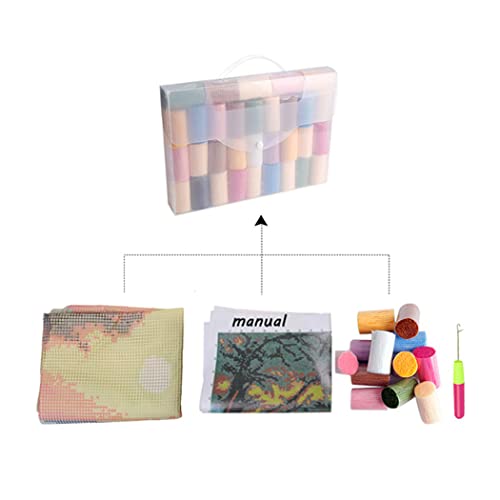 Image of PakyKai Latch Hook Kits for Adults DIY Color Printed Crochet Yarn Rug Kits Wall Tapestry Crafts Home Decor (Sunflower 23.6 inch X 15.8 inch)