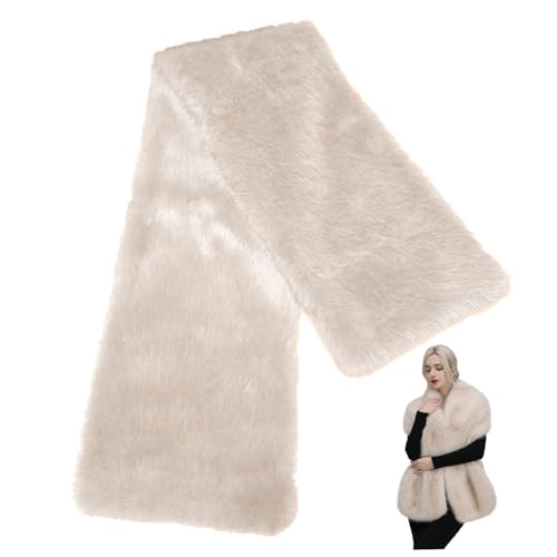 Châle en fausse fourrure de luxe pour robe de soirée de mariage 65.8 pouces