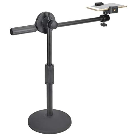Hilitand Phone Photography Video Bracket Stand,360° Rotate Foldable Arm Overhead Low Angle Photo Shooting Live Recording Desktop Mount Stick Holder Extension Rod Pole,with 5.3-10cm Phone Cover