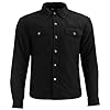 Inflori Men's Motorbike Shirt XXL Black Kevlar Protective Lined CE Armoured Biker Shirt Long Sleeve Button-Down Regular Fit Plaid Flannel Stuff #1