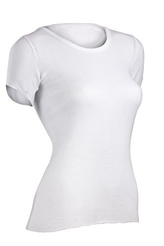 Indera Women's Short Sleeve Vest 100-Percentage Cotton 1x1 Rib (3-Pack)