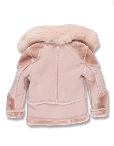 pink color kids moto shearling jacket4