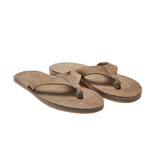Image of Hari Mari- Fields- Men's Nubuck Leather Flip Flops with Colorful Outsole- No Break Ins, Firm Arch Support, Soft Squeeze Eva Midsole and Beveled Edge to Reduce Tripping