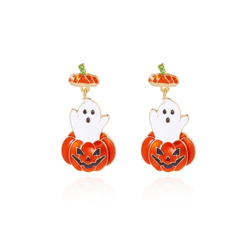 Unique Halloween Themed Earrings with Playful Pumpkin Charm Tiny Alloy for Casual Celebrations Halloween Party Jewelry