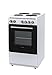 Daewoo F5EH01WL1DE Standherd mit 4 Kochplatten inkl. 1 Blitzkochplatte / 55 L / 3 Beheizungsarten / Leicht-Reinigungs Email / Weiß