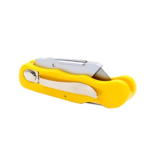 Estilete Compacto Dobrável com 5 Lâminas (Amarelo)