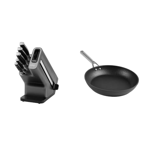 Ninja Foodi StaySharp Knife Block with Integrated Sharpener, 5-Piece Knife Set Includes Chef Knife & Foodi ZEROSTICK 30cm Frying Pan [C30030UK] Non-Stick, Induction Compatible