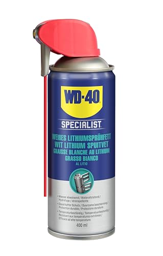 WD-40 Specialist Weißes Lithiumsprühfett Smart Straw 400ml Schmierfett für Metall-auf-Metall-Verbindungen für hohe Druckbelastung ideal für Getriebe Lager & bewegliche Teile im Fahrzeug