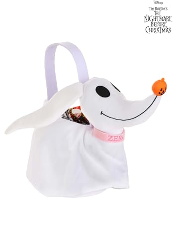 Disney Nightmare Before Christmas Zero Plush Candy Bucket - Soft Fabric with Handle, Officially Licensed2