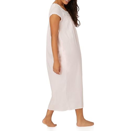 Image of Eileen West Queen Anne's Lace Womens Sleepwear & Loungewear - Florentine Lace Collection - 100% Cotton Soft Long Nightgown