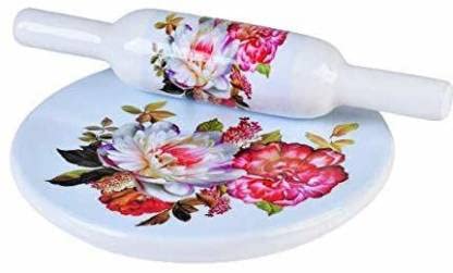 JAIN ART VILLA Printed Design Handicraft Marble Chakla Belan Set | Roti Maker (Chakla Belan 2)