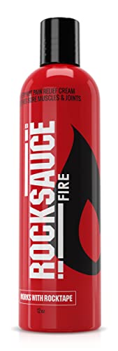 RockTape RockSauce Fire Hot Muscle Relief Cream with Capsaicin 12 Ounce Bottle