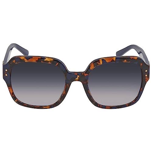 Tory Burch Women's Round Fashion Sunglasses, Blue Amber Tortoise/Blue Grey Gradient, One Size