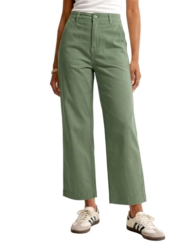 GRAPENT Cropped Pants for Women Crop Pants for Women Casual Army