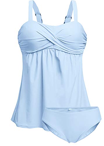AONTUS Women Swimwear Two Piece Tankini Bathing Suit Swimdress Tummy Control Swimsuits Swimming(Undertint,4-6)