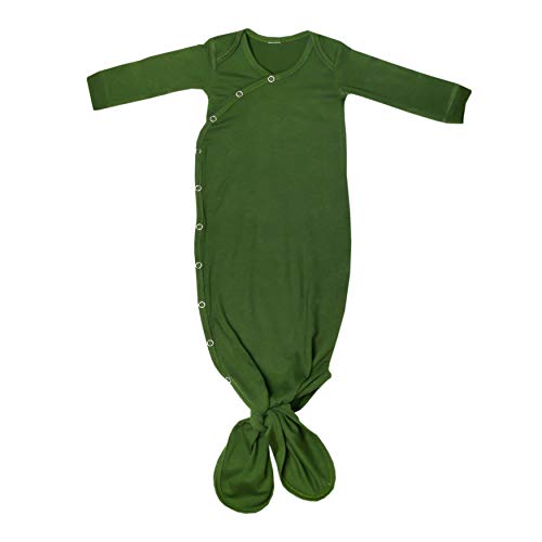 Image of Copper Pearl Baby Gown - Knotted Newborn Sleepers for Baby Boy and Girl, Soft Stretchy Long Sleeve Infant Gowns with Bottom Tie and Hand Mittens, Perfect Hospital Coming Home Outfit (Alder)