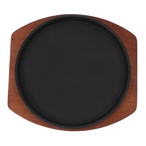 OUNONA 1Pc Non Stick Cast Bbq Stovetop Grill Pan Versatile Round Griddle for Induction Cooker for Cooking Steak Sausages and Vegetables Outdoor Camping