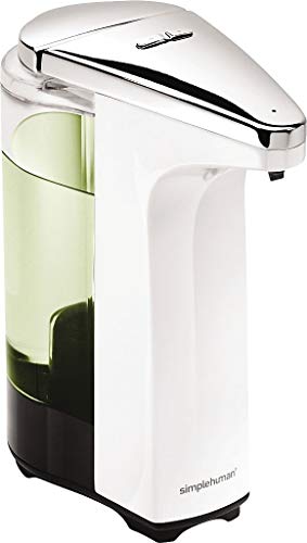 simplehuman ST1018 237ml Automatic Hand Motion Liquid Soap Dispenser, Volume Control, White Plastic