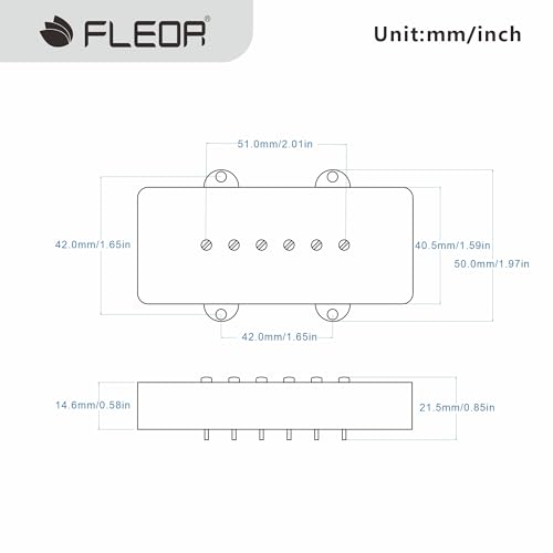 FLEOR Alnico 5 Single Coil Bridge Pickups 8-9K for FD JM Vintage Style Guitar,Vintage White, Bridge 8-9K - Image 2