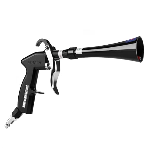 Tornado Dry Cleaning Gun with Brass Adjustable Air Flow Nozzle,Air Blower Gun Quickly Blasts Dirt and Dust from Surface Works with Air Compressor Black